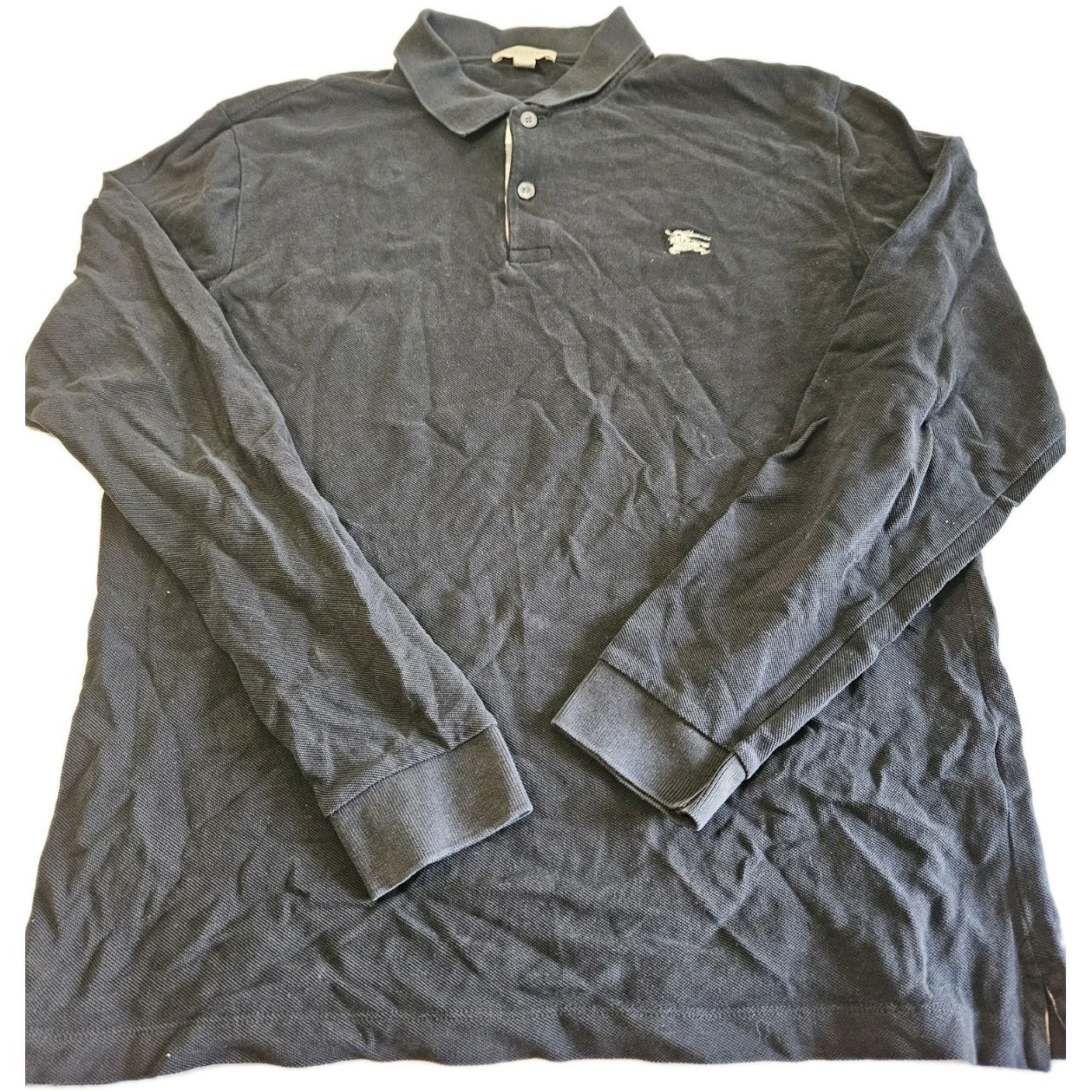 Size M - Vintage Men's Blueberry Brit Black Long Sleeved Dress Shirt
